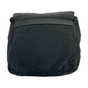 Prada black shoulder nylon bag logo Tessuto triangular messenger plate leather